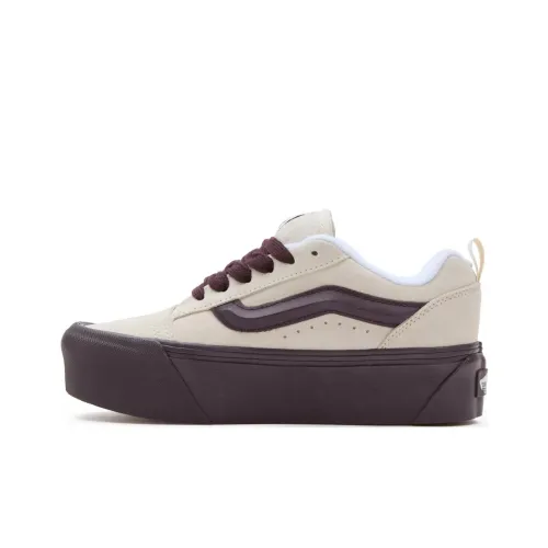 Vans Knu Stack Low Топ Скейтборд Кроссовки Унисекс Бежевый Фиолетовый