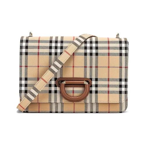 Burberry Холст и Кожа Сумка через плечо Женская Кофейного цвета