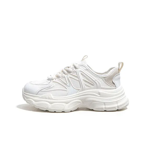 La Chapelle Low Топ Толстая подошва Кроссовки 4,5 см Женские Бежевые