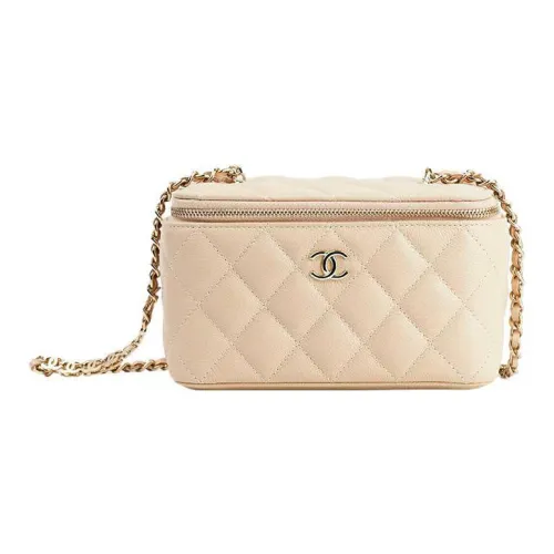 CHANEL 22c Early Spring Pebble Крупнозернистая текстура Телячья кожа Длинный Коробка Сумка через плечо Женская Молочно-чайная