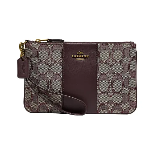 COACH Жаккард с утонченной телячьей кожей клатч стандартный женский цвет умбра