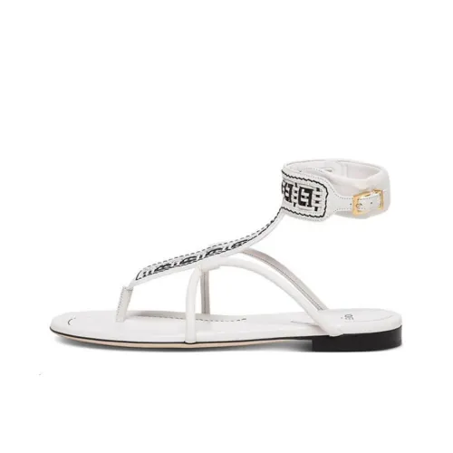 FENDI FF INTERLACE One Ремень Сандалии Женские Белые