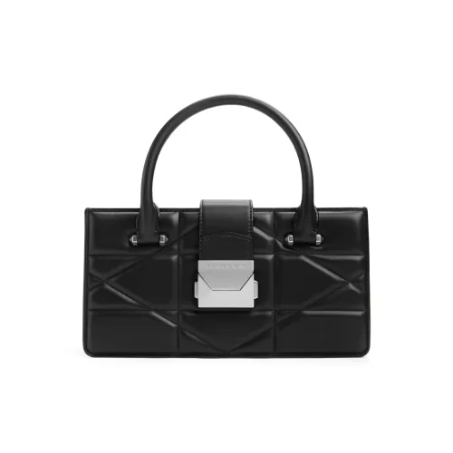 CHARLES KEITH ПУ (полиуретан) Charles Keith Сумка Маленькая квадратная сумка Ручная сумка Сумка через плечо Маленькая Женская Черная Белая