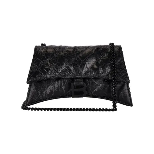 Balenciaga Crush Кожа Сумка с цепочкой Сумка через плечо Сумка на плечо Женская Черная