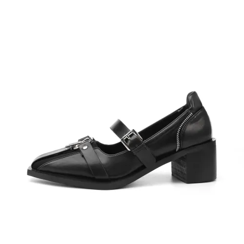 EstherShop Грубый каблук Туфли Мэри Джейн Женские