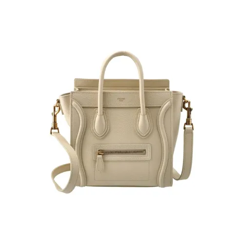 CELINE Сумка Drum из крупнозернистой коровьей кожи сумка с улыбающимся лицом сумка через плечо сумка Extra Mini женская цвет экрю