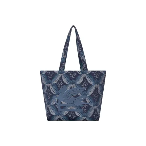 ETRO Хлопок Тоут Сумка Сумка для покупок Сумка на плечо Сумка среднего размера Женская Морской синий