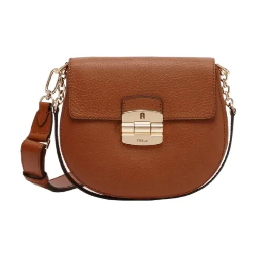 Furla Club 2 Кожа Сумка через плечо Мини Женская Коричневая