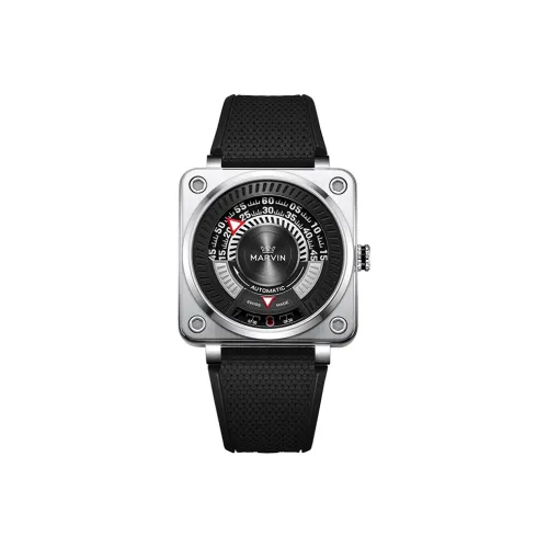 MARVIN Автоматический Механический Часы Мужские Циферблат 42 Серый Нержавеющая Сталь Корпус Силиконовый Ремешок M153,13.33,94