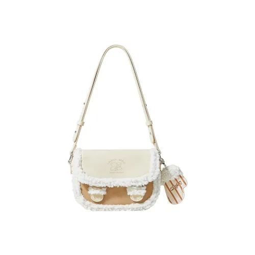 MIFFY PU (полиуретан) с шерстью Сумка через плечо Стандартная Женская Бежевая и Коричневая