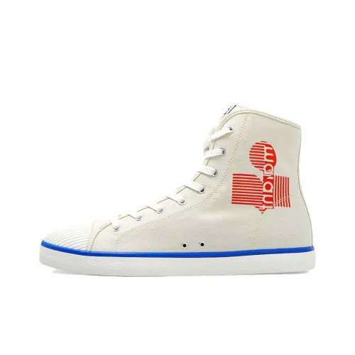 ISABEL MARANT High-Top Canvas Shoes Beige Men's