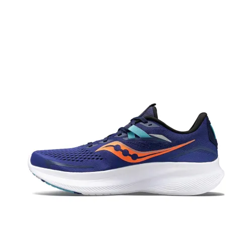 Saucony Ride 15 Амортизаторы Slip-resistant и устойчивые к истиранию Низкий топ Беговые кроссовки Мужские Синие