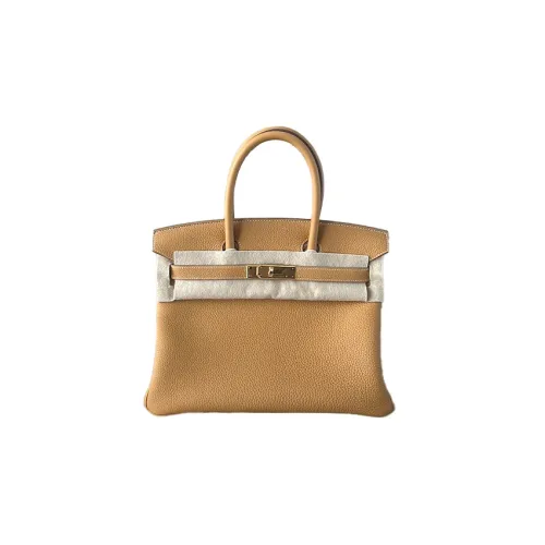 HERMES Birkin Коровья кожа Togo Сумка Birkin Сумка Женская 21 Naturel SABLE Светлый Чайный