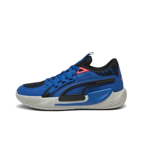 PUMA Court Rider 1,0 Slip-Resistant Abrasion-Resistant Low-Top Баскетбольные Кроссовки Унисекс Черный Синий