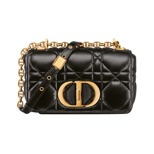 DIOR Caro Клатч и Сумка через плечо из коровьей кожи Маленький Женский Черный