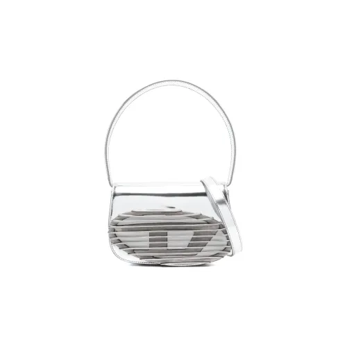 DIESEL Кожа и Латунь 1DR Сумка Портативная Сумка через плечо Сумка на плечо Женская Серебряная