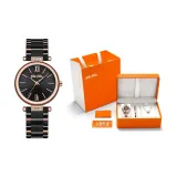 Золотой корпус, черный циферблат - черный ремешок (подарочная коробка комплект)