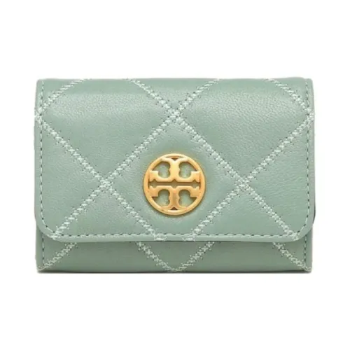 TORY BURCH TB Willa Кожа Держатель для визиток Кошелек Картхолдер Женские Озерный зеленый