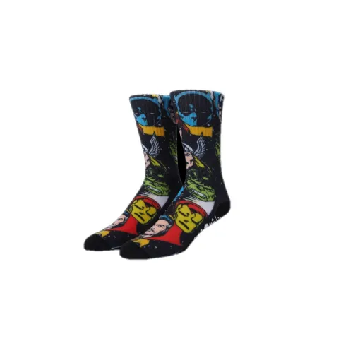HUF X Marvel Co Branded Series 1 Pack Black Unisex Knee High Socks HUF X Marvel Co Branded Series 1 Черные Унисекс Носки до колена упаковка