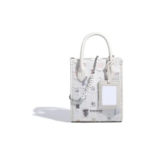 Miss Kung Деним Тоут Сумка Сумка для покупок Сумка с цепочкой Сумка через плечо Сумка Мини Women's White