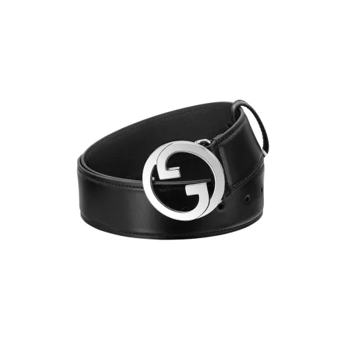 GUCCI Logo Emblem Smooth Clasp Leather Belts Men's Black Width 4CM GUCCI Logo Emblem Плавная застежка Кожаные ремни Мужской Черный Ширина 4CM