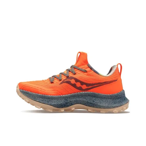 Saucony Endorphin Trail Амортизаторы Shock Slip-resistant Abrasion-resistant Низкий топ Беговые кроссовки Женские Апельсин