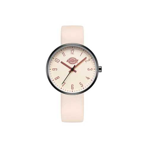 Dickies Наручные часы Кварцевый механизм Кожаный ремешок 34 мм Бежевый циферблат Женские часы