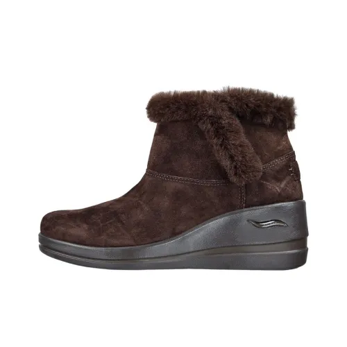 Skechers Arch Fit Step Шов Термический Устойчивый к Износу Короткие Снежные Ботинки Женские Коричневый