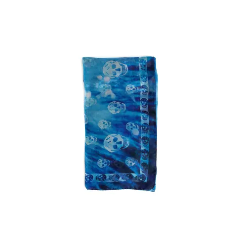 Alexander McQueen Шелковые шарфы Женские Синий