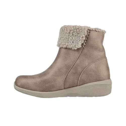 Skechers Arya Термический Устойчивый к Износу Короткие Снежные Ботинки Женские Светлый Хаки