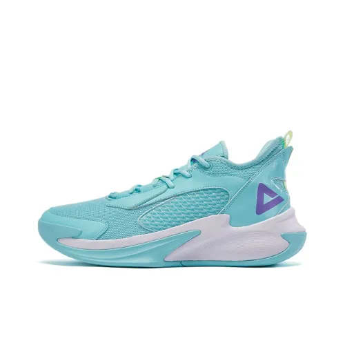 PEAK Амортизация Устойчивый к истиранию Дышащие Низкие Баскетбольные кроссовки Мужские Бирюзовый Синий