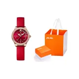 Золотой корпус, красный циферблат