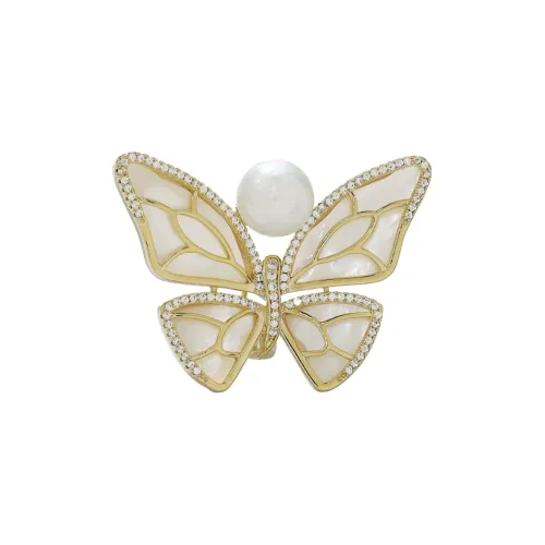 ROYALSASA Искусственный кристалл Искусственная жемчужина Медные броши Женские