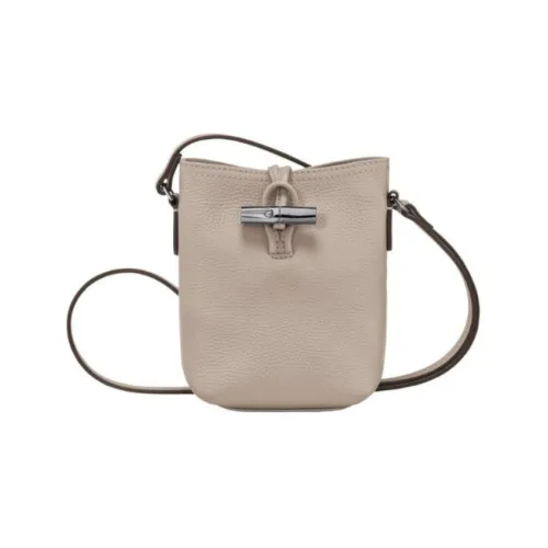LONGCHAMP Roseau Коровья кожа Ведрообразная сумка Сумка через плечо Экстра маленькая Женская Хаки