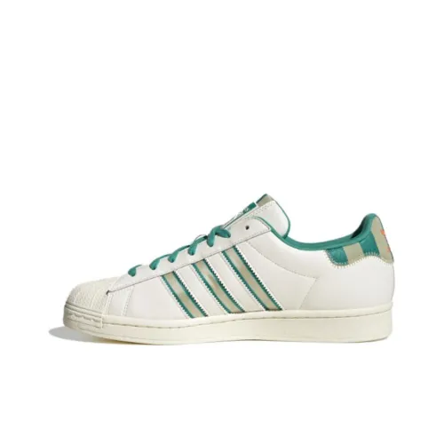 Adidas Originals Superstar Series Нескользящий Легкий Низкий Топ Кроссовки для скейтбординга Унисекс Белый Зеленый