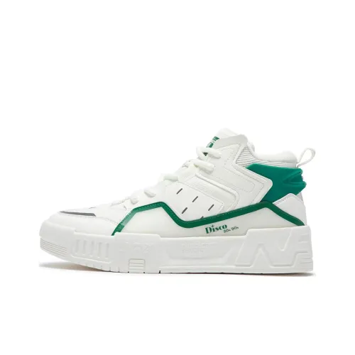 361° Нескользящие Легкие Высокие Кроссовки для Скейтбординга Мужские Перо Белый Малахитовый Цвет