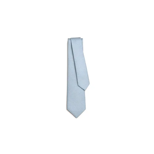 HERMES Faconnee Upside Down Ties Men's Light Blue