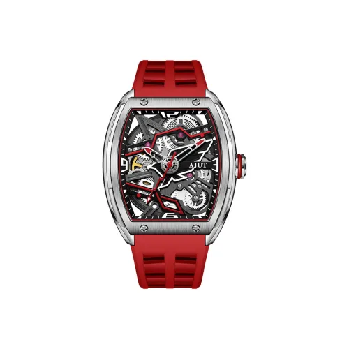 AJUT ROX Коллекция Механические часы с силиконовым ремешком черный циферблат мужские часы