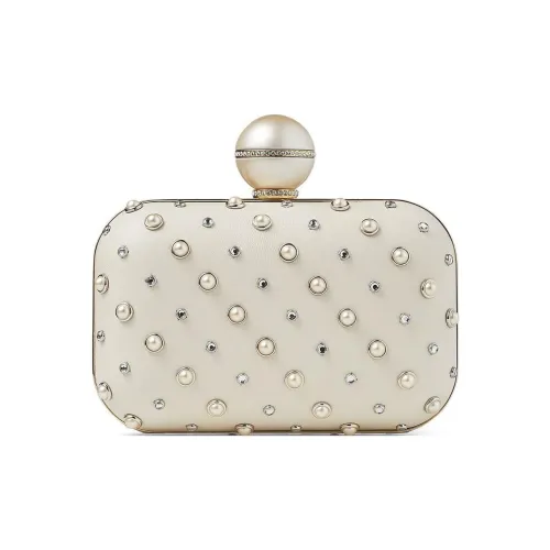 Jimmy Choo Lambskin Crossbody Clutch Women's White