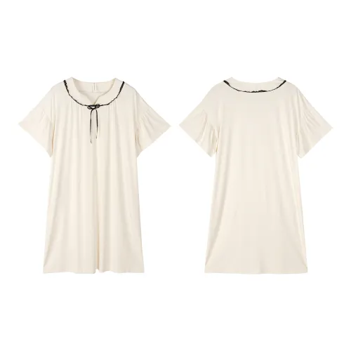 XUANZHITING Светло-желтая Женская ночная сорочка