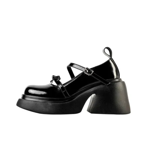 Wonderful Couple Грубый каблук Туфли Мэри Джейн 8,5 см Женские