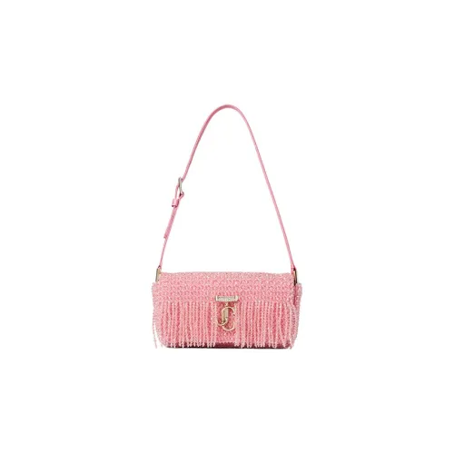 Jimmy Choo Кристальная панель сатиновая сумка через плечо мини женская розовая