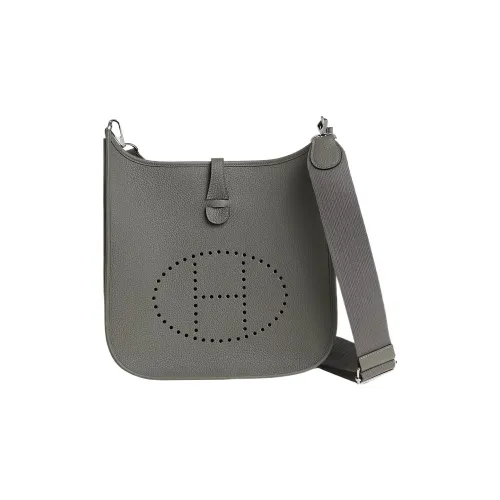 HERMES Evelyne Clemence Bullock Кожа Evelyn Сумки через плечо Сумка на плечо Женская 0L Grismeyer Дождевой Облачный Серый