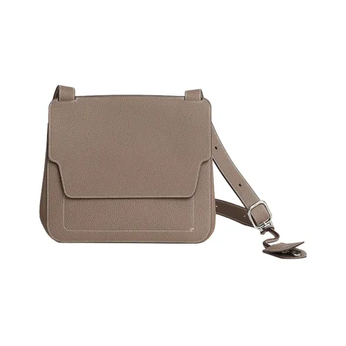 HERMES Mali Selle Коровья кожа Togo Курьерская сумка Сумка через плечо Маленькая Женская 18 этуп слоново-серый