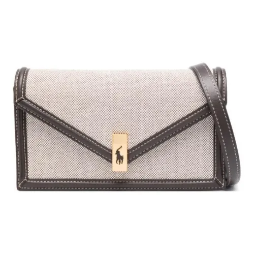 Polo Ralph Lauren Хлопок Телячья кожа Сумка через плечо Женская Кедр Коричневый