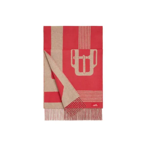 HERMES Casaque Вязаные шарфы Женские Красный