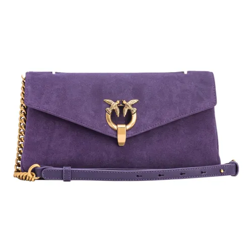 PINKO Замша с коровьей кожей сумка-багет сумка через плечо женская фиолетовая