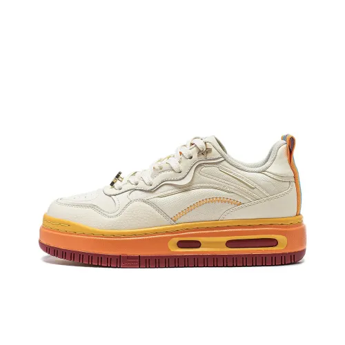 LiNing Future C1 Slip-Resistant Abrasion-Resistant Low-Top Skateboard Shoes Women's Vanilla White