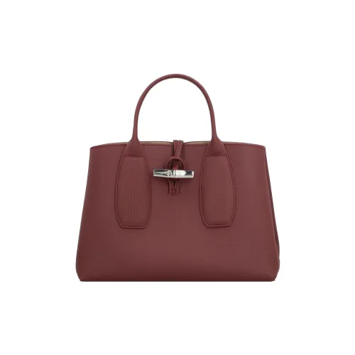 LONGCHAMP Roseau Коровья кожа крупнозернистая Тот сумка сумка для покупок сумка среднего размера Женская бордовая