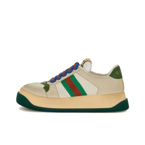 GUCCI Screener Джигглипафф Потертый Обувь Стильный Скейтбординг Мужской Бежевый Зеленый Красный Потертый